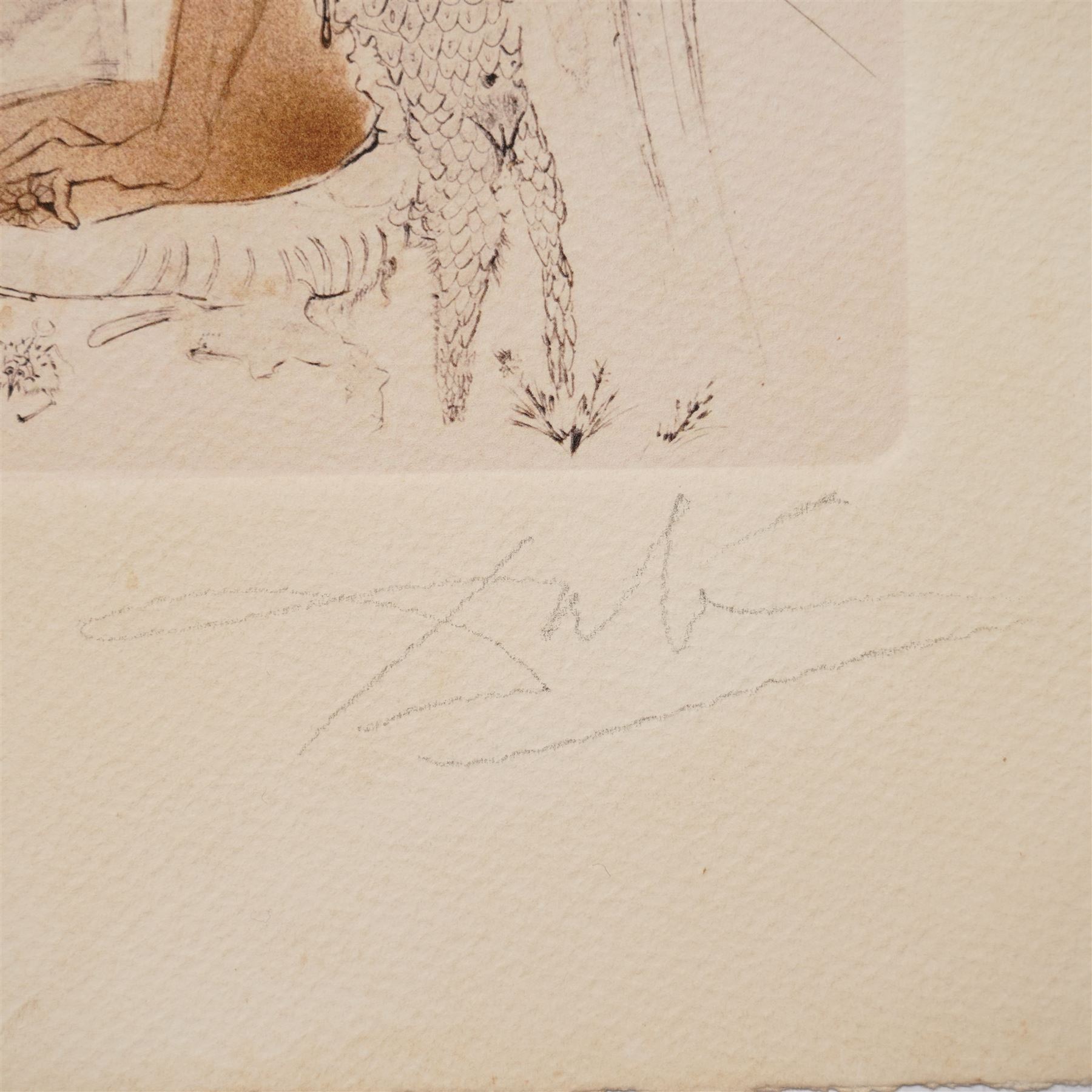 Salvador Dali (Spanish 1904-1989): 'Athena', drypoint etching in colours signed and numbered 4/100 in pencil 30cm x 21cm with full margins (unframed)