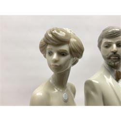 Lladro figure, An Evening Out, modelled as a man and women in evening dress, no 5540, year issued 1988, year retired 1991, H32cm