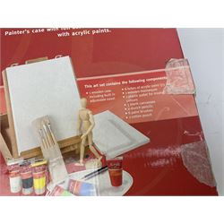 Complete art set; 'painter's case with full accessories for creating working with acrylics paints' in original box 
