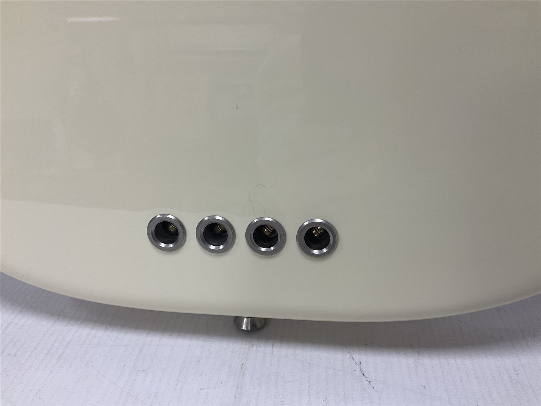 Fender Precision Bass guitar, in Olympic White finish with tortoiseshell effect scratchboard, serial no US15103092, in black Fender hard case with Fender strap and warranty card, guitar L116cm