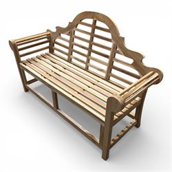 Lutyens design solid teak garden bench