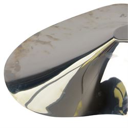 Georg Jensen stainless steel oyster tray, designed by Helle Damkjar, with original box, L56cm