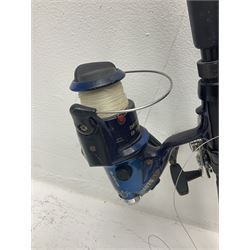 Large collection of part fishing rods and reels, maker's including Silstar, Dynabraid and Madfish, etc 