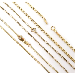  Three 9ct gold chain necklaces hallmarked or stamped  