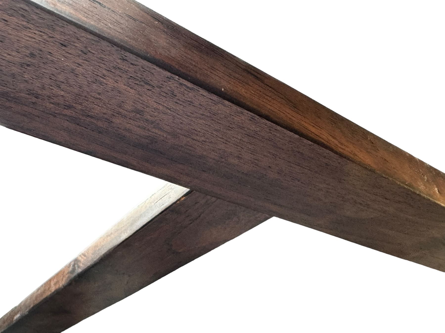 Georgian design Indian sheesham hardwood framed four poster bed, lattice slats to the top supported by reeded cylindrical and octagonal column uprights, the pierced stepped headboard carved with floral motifs, with associated mattress