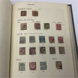 World stamps including Andorra, Austria with 1858 and later issues, Belgium with imperfs and later, Belgium, Cuba, Czechoslovakia, Denmark, Ireland, France, Germany with Hamburg, Lubeck, Oldenburg, Saxony etc, Greece, Hungary, the Netherlands, Spain etc, housed in two albums 