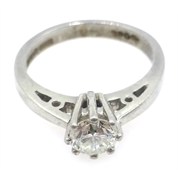  Platinum diamond solitaire ring, hallmarked, 0.5 carat  