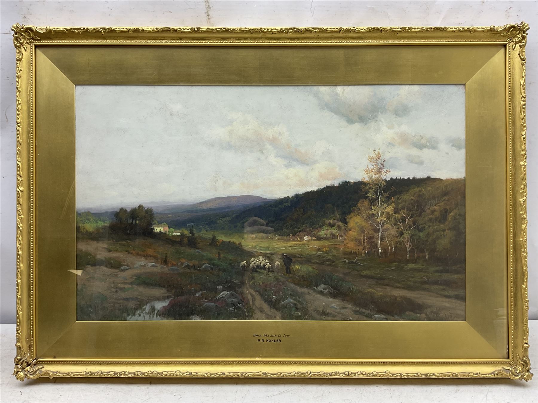 Paul R Koehler (American 1866-1909): 'When the Sun is Low', pastel, signed and titled verso (within the frame) 39cm x 64cm