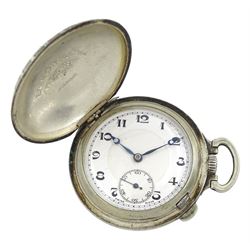 Dunlop novelty golf ball full hunter keyless lever fob watch, white enamel dial with subsidiary seconds dial