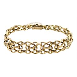 Gold fancy link chain bracelet, stamped 9ct, approx 12.5gm