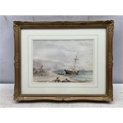 English School (Mid 19th century): Robin Hood's Bay, watercolour unsigned dated 1842, 17cm x 25cm