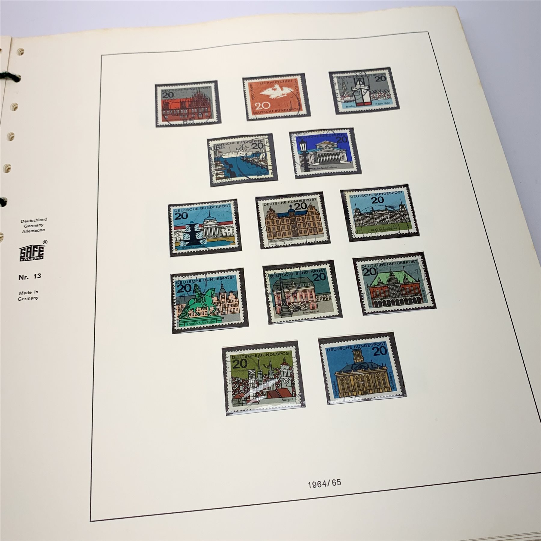 'Safe Album' printed pages 'Bundesrepublik Deutschland' West Germany, stamps from 1949 - 1972, mostly complete with a few gaps, mint and used