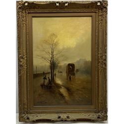 James Walter Gozzard (British 1888-1950): Autumnal Evening Street scenes, pair oils on canvas signed 60cm x 40cm (2)