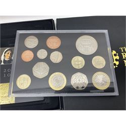 Five The Royal Mint United Kingdom proof coin sets, dated 2006, 2007, 2008, 2010 and 2011, all cased with certificates