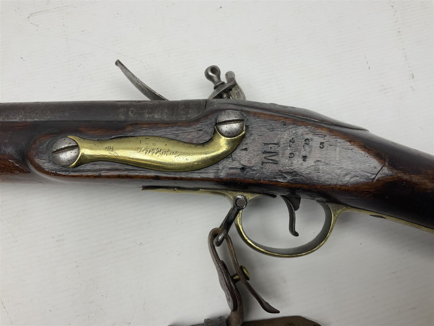 Early 19th century Brown Bess .75cal. flintlock musket, the 96.5cm(38