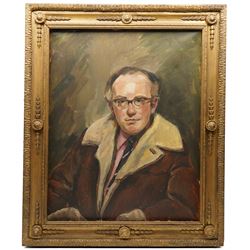 Brenda Bury (British 1932-): Members of European Parliament - 'Frederick Ponsonby 10th Earl of Bessborough' 'Rafton Pounder' 'Sir James Scott Hopkins' 'William Murray 8th Earl of Mansfield & Mansfield' 'John Brewis' and 'Peter Kerr 12th Marquess of Lothian', set of six oils on canvas variously signed, one dated '74, in matching frames, 76cm x 59cm (6)
Provenance: Property of a Nobleman.