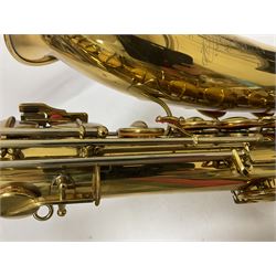 French Henri Selmer 1935 Radio Improved Tenor B flat Saxophone No 20344, with a velvet lined hard case
One of only 550 produced in that year