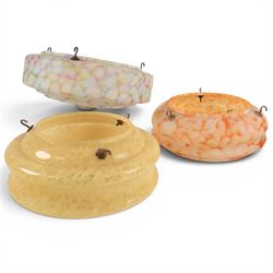 Three Art Deco glass flycatcher shades