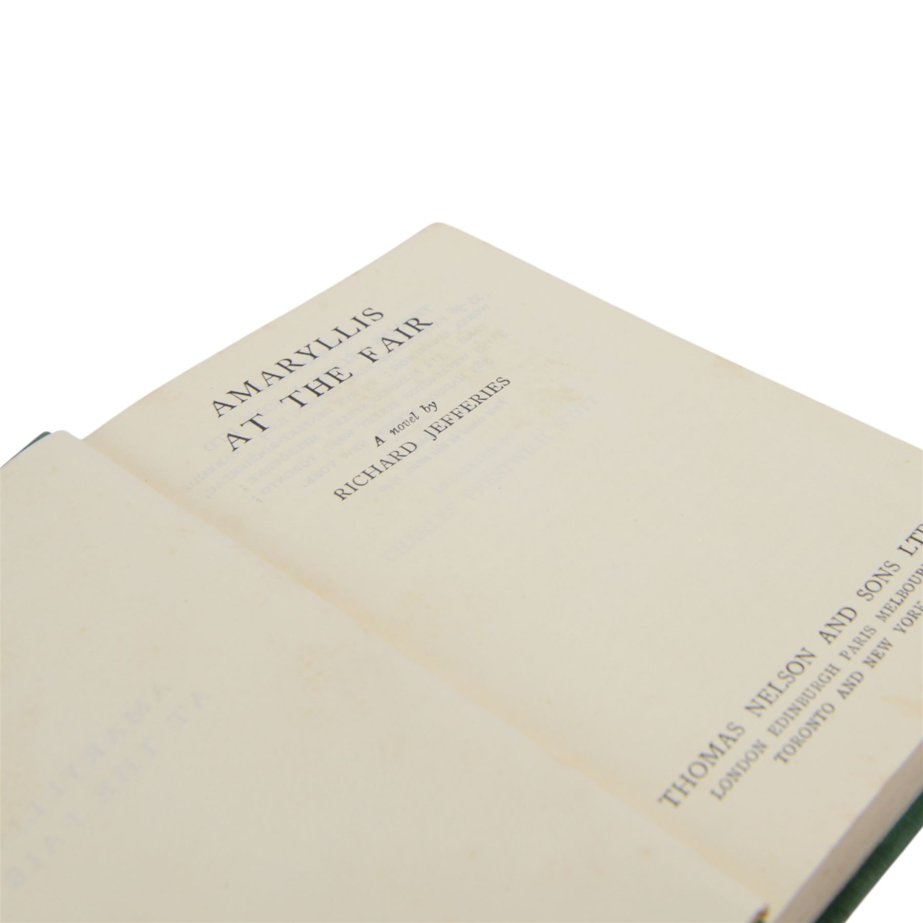 Richard Jefferies; collection of eleven books, including Wild Life in a Southern Country, The Open Air, Amaryllis at the Fair, The Story of my Heart etc  