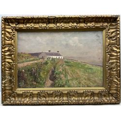 Robert Cree Crawford (Scottish 1842-1924): Cottage by the Sea, oil on canvas signed with initials 1888, 40cm x 60cm