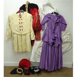  Henry VIII costume, Tudor jeweled tunic and three dresses with headpieces and accessories   