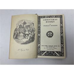 Twenty one volumes of Charles Dickens,  by The Home Library Book company, together with The Readers Digest bedside book of the art of living 