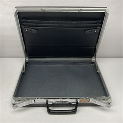 Vintage globetrotter suitcase, together with hard-shell brief case