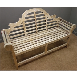  Lutyens style teak garden bench, W167cm  
