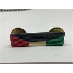 RAOB jewel Bourn Lodge 9394 with 25 years bar; two masonic jewels and triangular pendant watch; British Iron Cross style propaganda medallion; French Legion of Honour and Combatants Cross; and three foreign medals