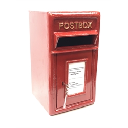  Modern painted cast iron wall mounted Postbox, H45cm, W24cm, D27cm   
