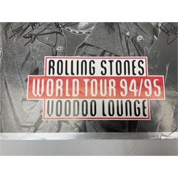 Rolling Stones Voodoo Lounge World Tour 1994/95 poster signed in black marker pen by Charlie Watts, Keith Richards, Mick Jagger and Ronnie Wood 58 x 81cm, unframed