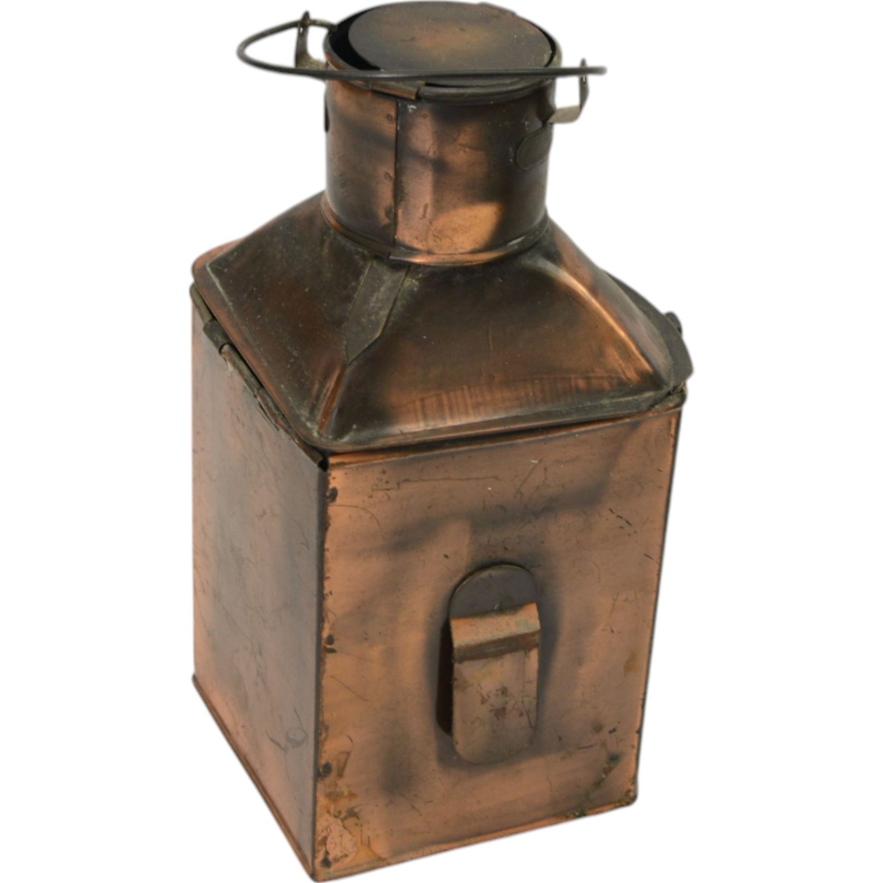 Pair of 20th Century Port and Starboard copper ship lanterns, together with Simpson Lawrence copper ships lamp with brass plaque and Ankerlight lantern