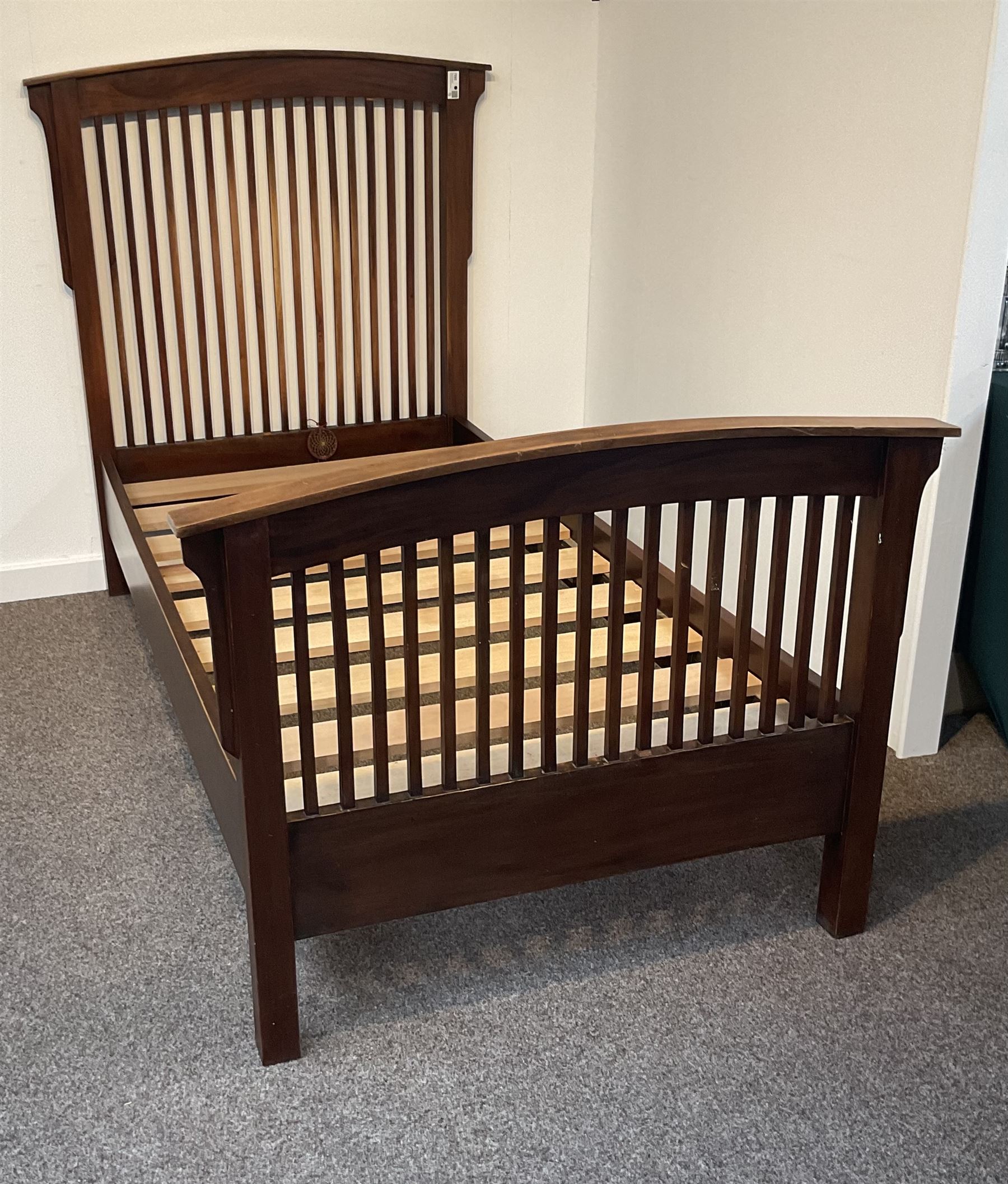 Hardwood vertical latted 3' single bedstead