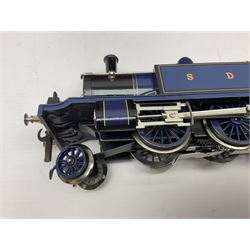 Darstaed '0' gauge - SDJR 2-6-2 tank locomotive No.26 in blue/black; boxed with original packaging and invoice dated 04/02/2017.
