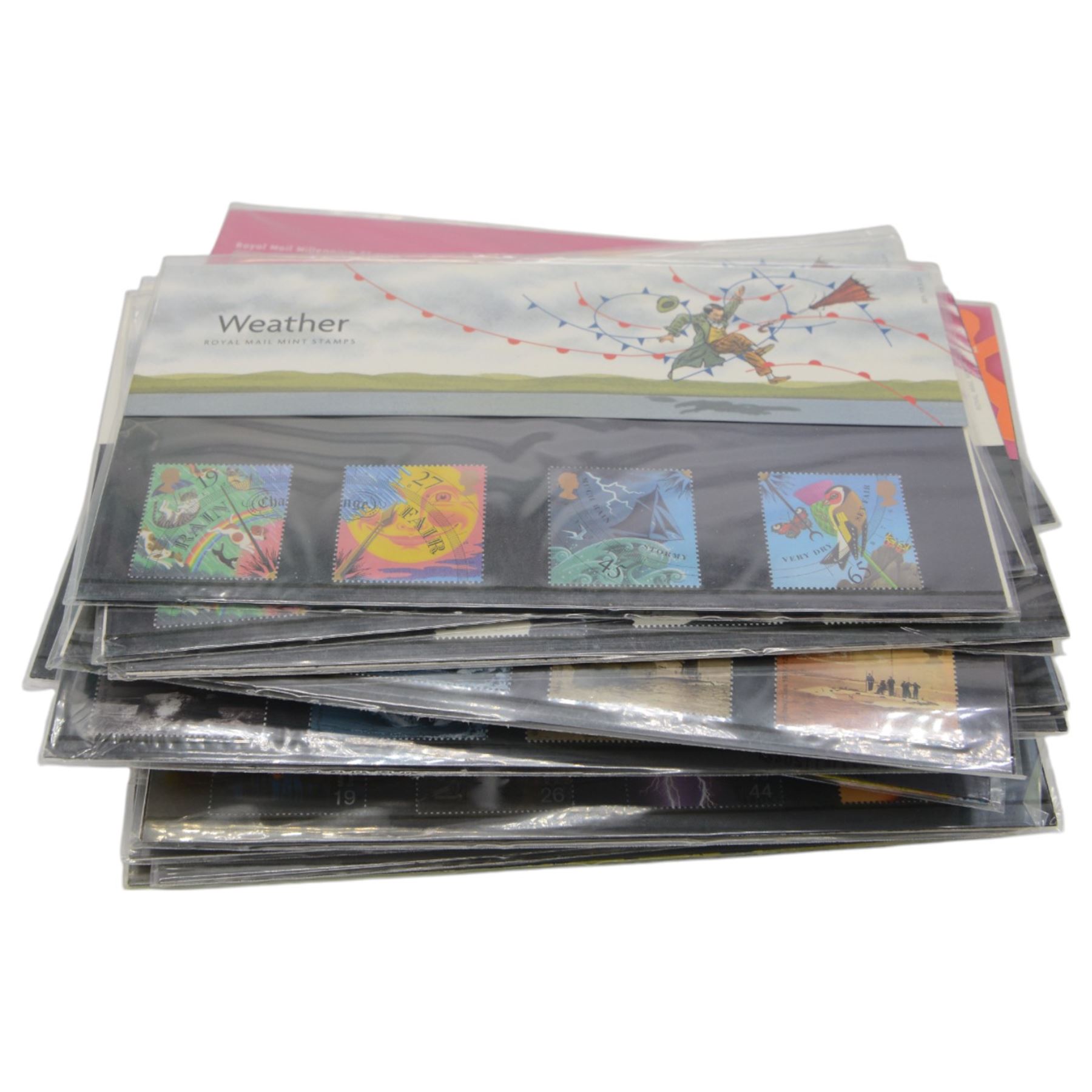 Queen Elizabeth II mint decimal stamps, mostly in presentation packs, face value of usable postage approximately 380 GBP