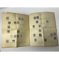 World stamps including Andorra, Austria with 1858 and later issues, Belgium with imperfs and later, Belgium, Cuba, Czechoslovakia, Denmark, Ireland, France, Germany with Hamburg, Lubeck, Oldenburg, Saxony etc, Greece, Hungary, the Netherlands, Spain etc, housed in two albums 