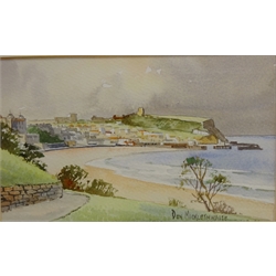  South Bay Scarborough, watercolour signed by Don Micklethwaite (British 1936-), 'Runswick Bay' and Staithes, two contemporary watercolours signed by John Varley unframed max 28cm x 38cm (3)  