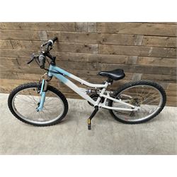 Three bicycles- man’s Falcon Storm 18 speed mountain bike; lady’s Dawes Sonoran 24 speed road bike; child’s Apollo 18 speed bike (3)