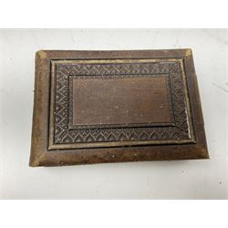 Victorian leather bound musical photo album, together with another victorian photo album, with photographs 