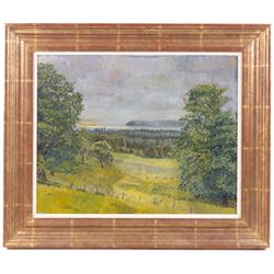 Peter Greenham (British 1909-1992): Coastal View, oil on board unsigned, attributed on label verso 39cm x 50cm 