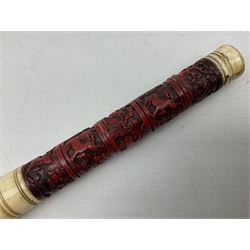 Chinese bone and cinnabar style calligraphy brush