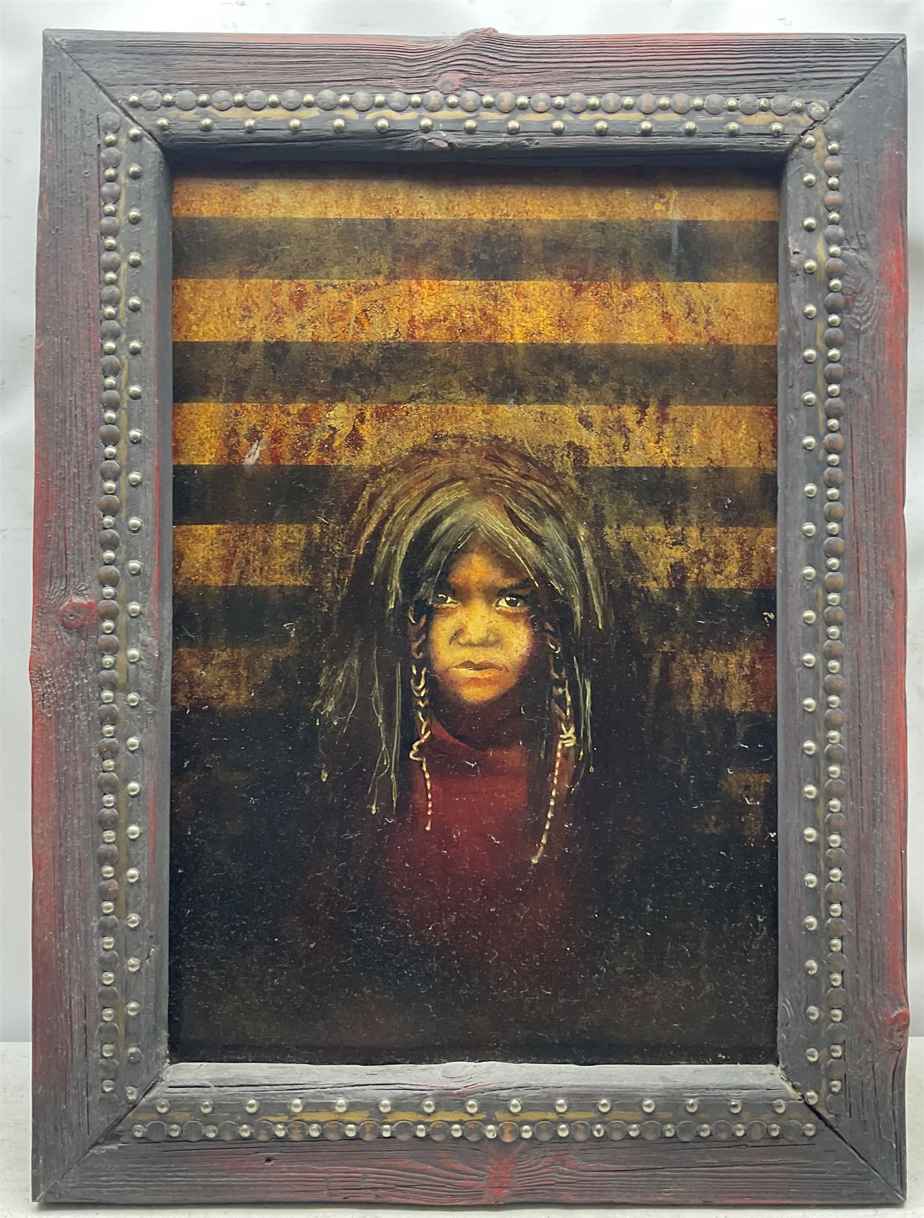 Brian Tozer (British 1944-): 'Quilcene Boy', acrylic on canvas board signed titled and inscribed verso 72cm x 48cm