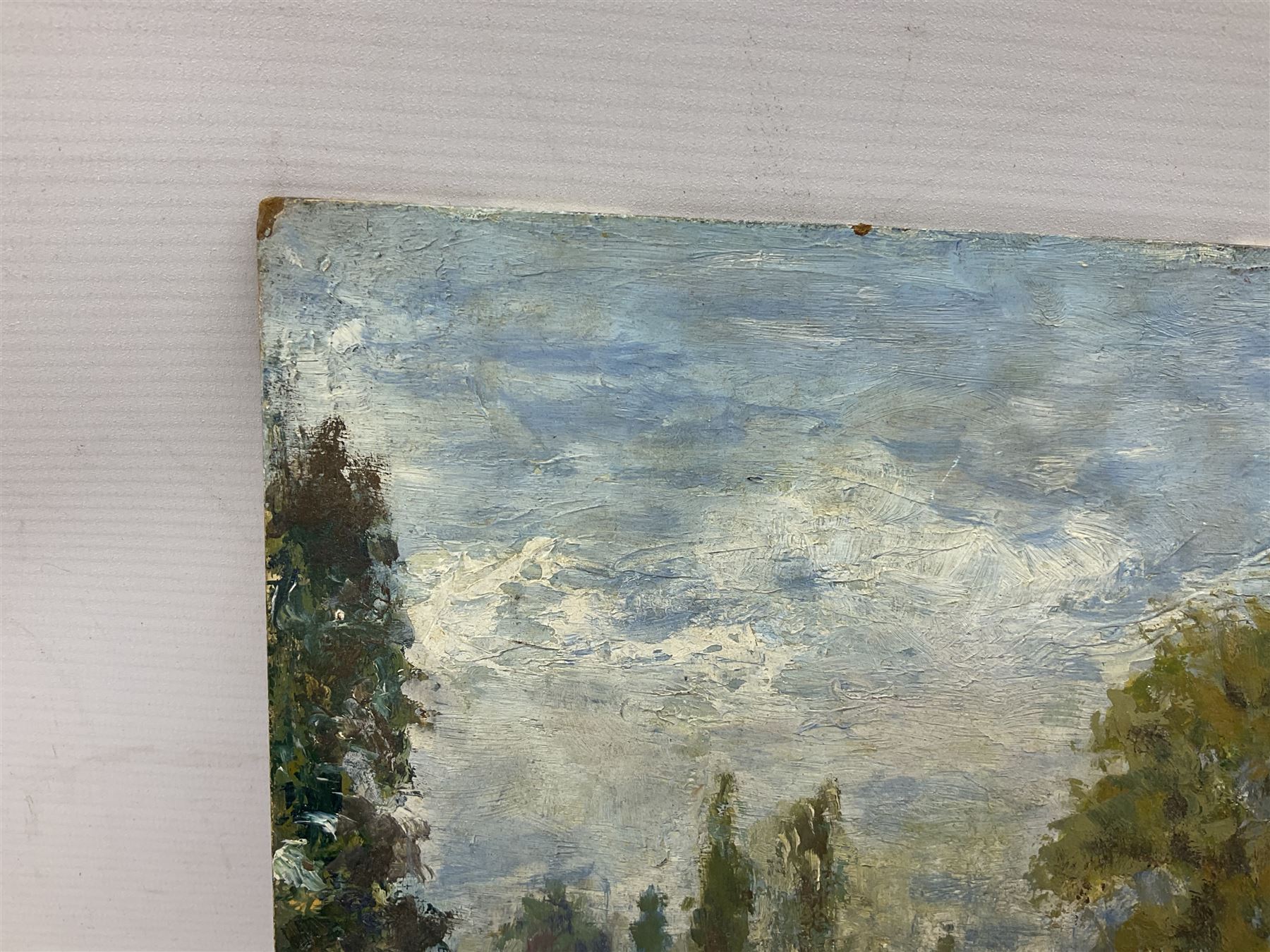 M. Holmes Pickup (Scottish, 20th Century): Bridge over River, Oil on board, signed in pen to lower right, 34cmx26.5cm