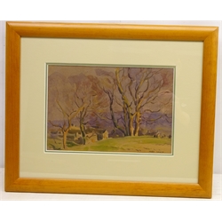  Rural Village Landscape, watercolour signed by Fred Lawson (British 1888-1968) 18.5cm x 27.5cm  