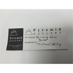 Michael Storey (British 1948-): 'Running Hare', bronze of a hare, H7cm, L10cm 