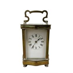 Late 19th century French carriage clock with a lever platform escapement.