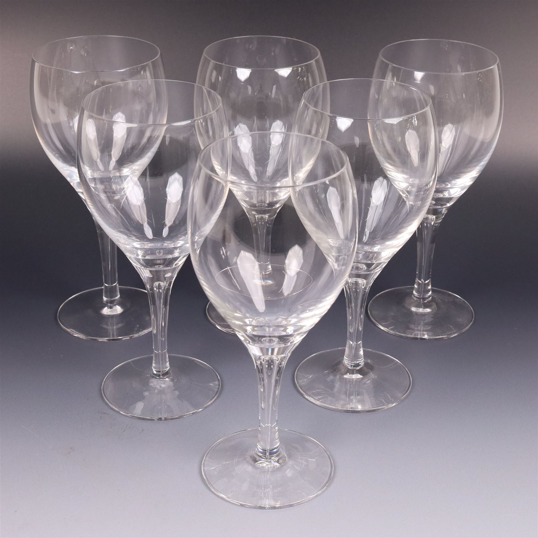 Dartington Crystal Charlotte suite for six, comprising wine, flutes, goblets and water glasses, all with boxes 
