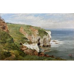 Thomas Bonfrey Burton (Beverley 1866-1941): Thornwick Bay, oil on board signed and dated 1893, 15.5cm x 24cm together with book 'Burton of Beverley - Pictures of Beverley and District' by Thomas Bonfrey Burton (2)