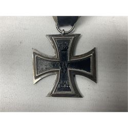 WW1 German Iron Cross 2nd Class with ribbon; ring indistinctly stamped