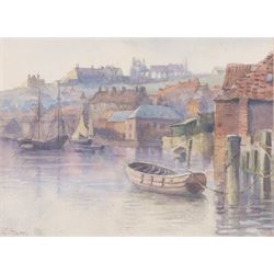 A Smith (British 19th/20th Century): Scarborough Pier Lighthouse, watercolour indistinctly signed 24cm x 19cm; C Marr (British 19th/20th Century): 'Whitby Harbour', two watercolours signed, one titled verso, 20cm x 28cm and 22cm x 29cm (3)